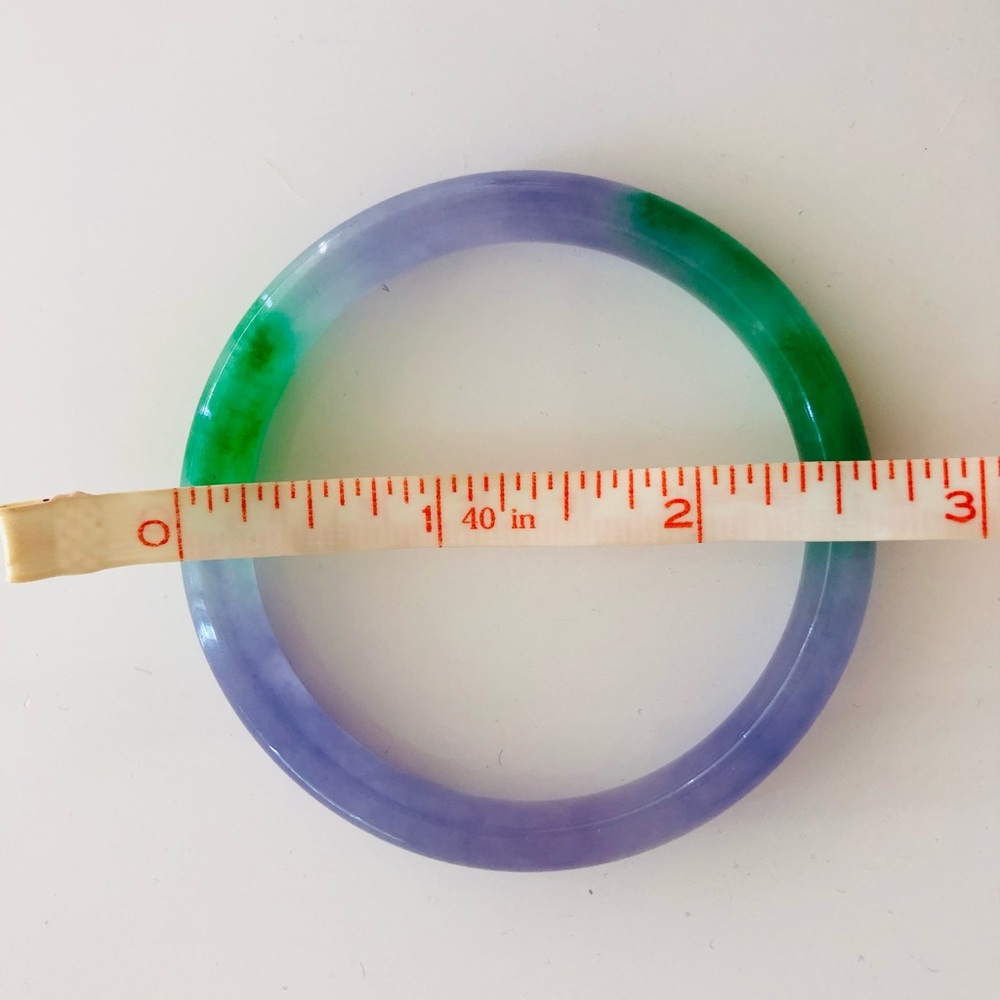Jade Bangle Solid Two Tone Green & Lavender From … - image 3